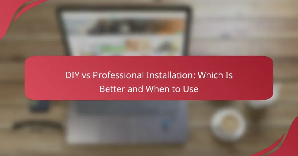 DIY vs Professional Installation: Which Is Better and When to Use