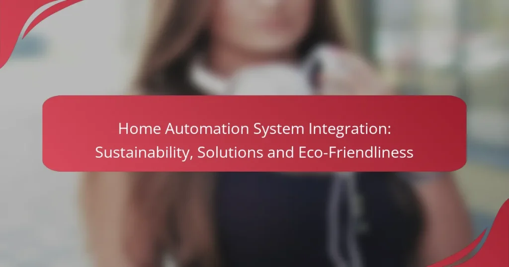 Home Automation System Integration: Sustainability, Solutions and Eco-Friendliness