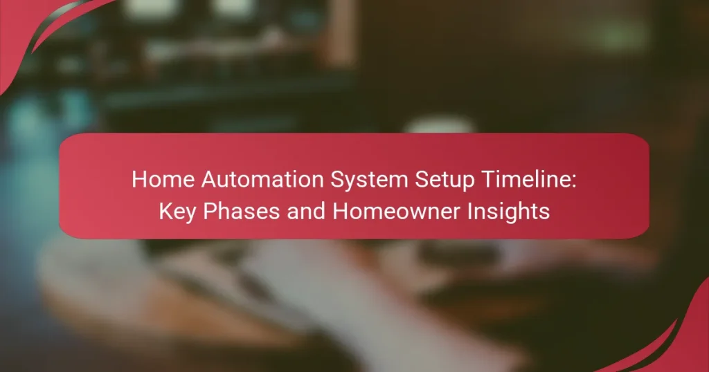 Home Automation System Setup Timeline: Key Phases and Homeowner Insights